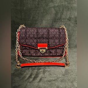 Michael Kors Orange & Brown Cargo Cross body